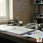 Bureau de gestionnaire de collège avec des plannings annuels