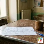 Planning hebdomadaire et stylo sur une table de salle de pause